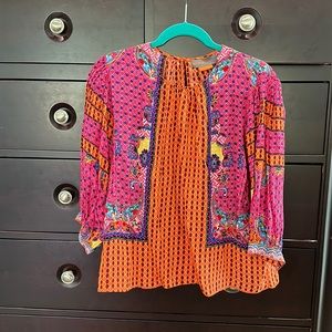 Anthro print top with sequin detail.NEW w/o tags